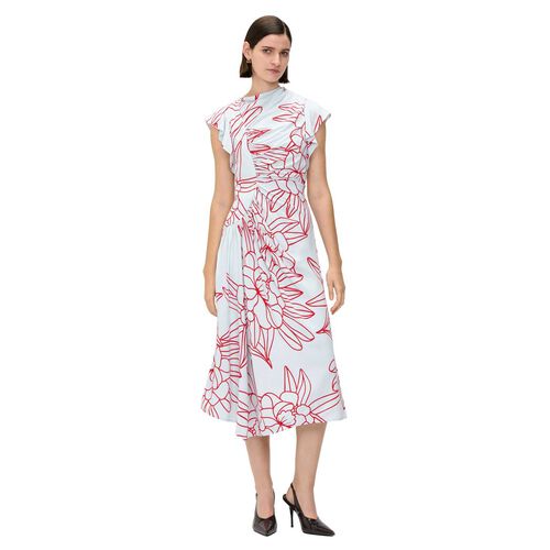 Veronika Maine Sea Mist Orchid Draped Gathered Dress